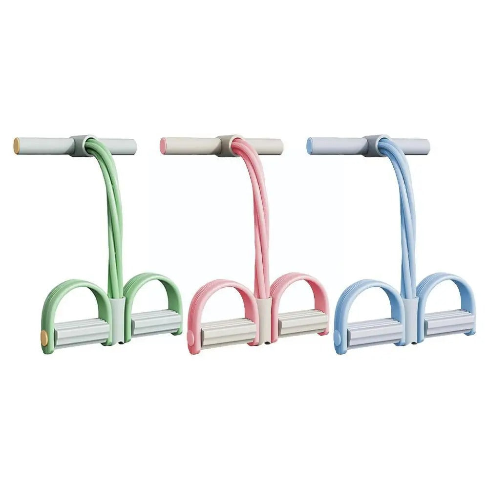 Yoga Resistance Band with 4 Tubes, NBR Foam Grips and Pedals, view 10