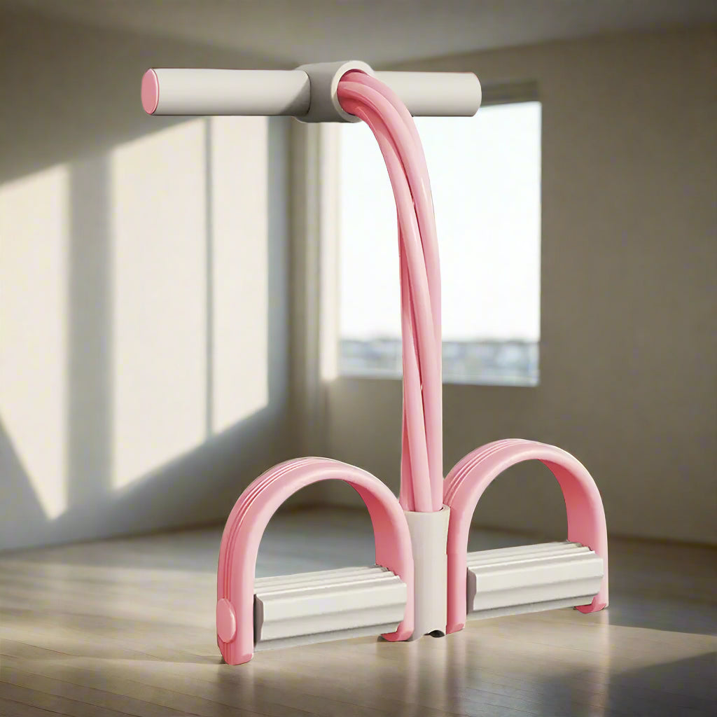 Yoga Resistance Band with 4 Tubes, NBR Foam Grips and Pedals, view 12