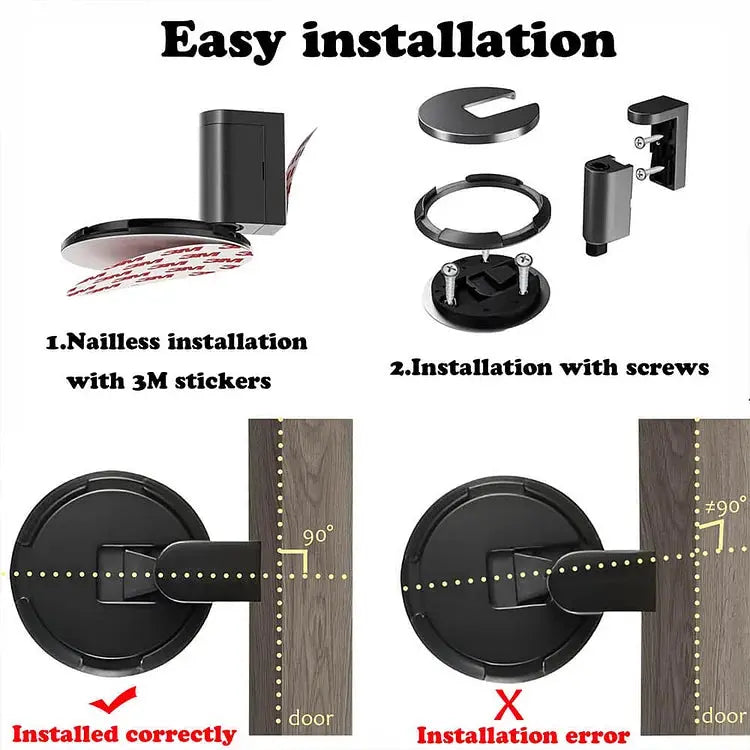 Zinc Alloy Floor Door Stopper, Press-to-Lock, 16 × 3 × 9.4 cm, view 4